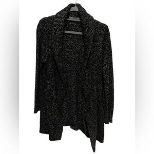 Eddie Bauer - wrap cardigan - black / white - size L